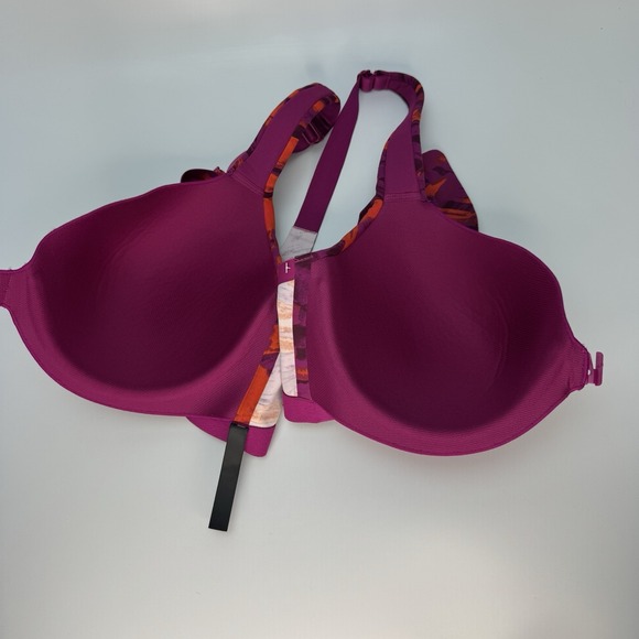 Victoria Secret On Point Sweat Sport Bra Padded Front Zip Wire Mulit-Color 38DDD - Picture 4 of 16